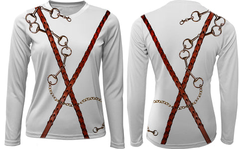 V-Neck Long Sleeve UPF 50 Sunshirt bits n reins
