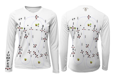 V-Neck Long Sleeve UPF 50 Sunshirt Jumper Course