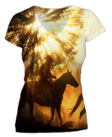 Western Sunset Ride Vneck