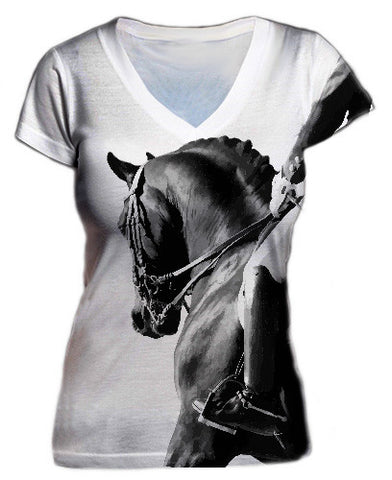 Black and White Dressage Vneck