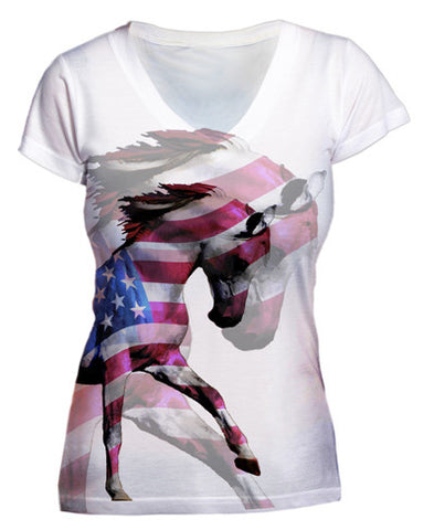 Patriotic Equestrian Vneck