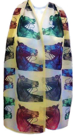 Sheer Horse Head scarf 60 x 13