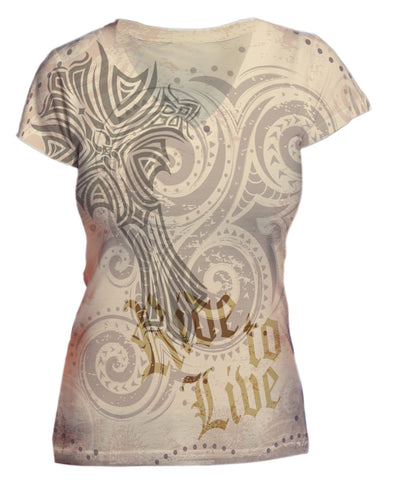 Cross Ride to Live Vneck